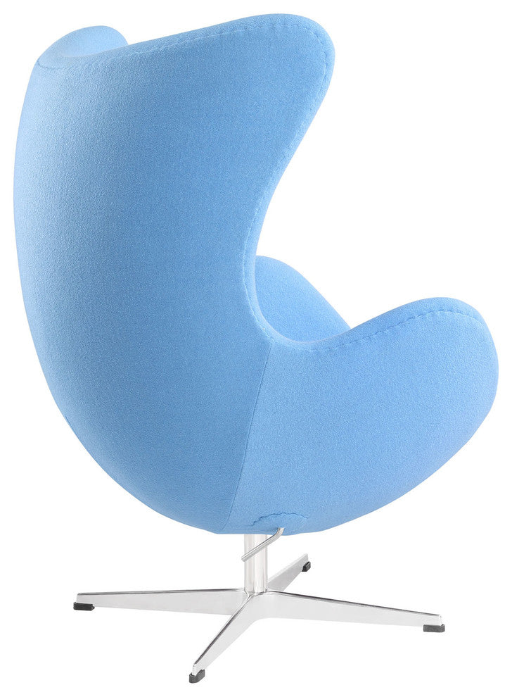 Modern Contemporary Living Room Wool Lounge Chair Blue