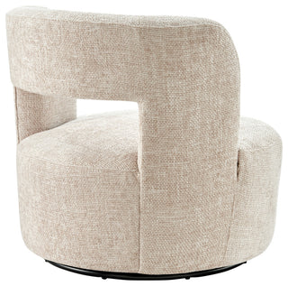 Jazzlyn Fabric Swivel Accent Chair, Grenada Cream