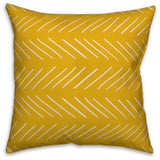 White and Yellow Modern Chevron 18x18 Throw Pillow