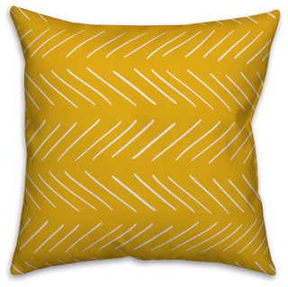 White and Yellow Modern Chevron 18x18 Throw Pillow