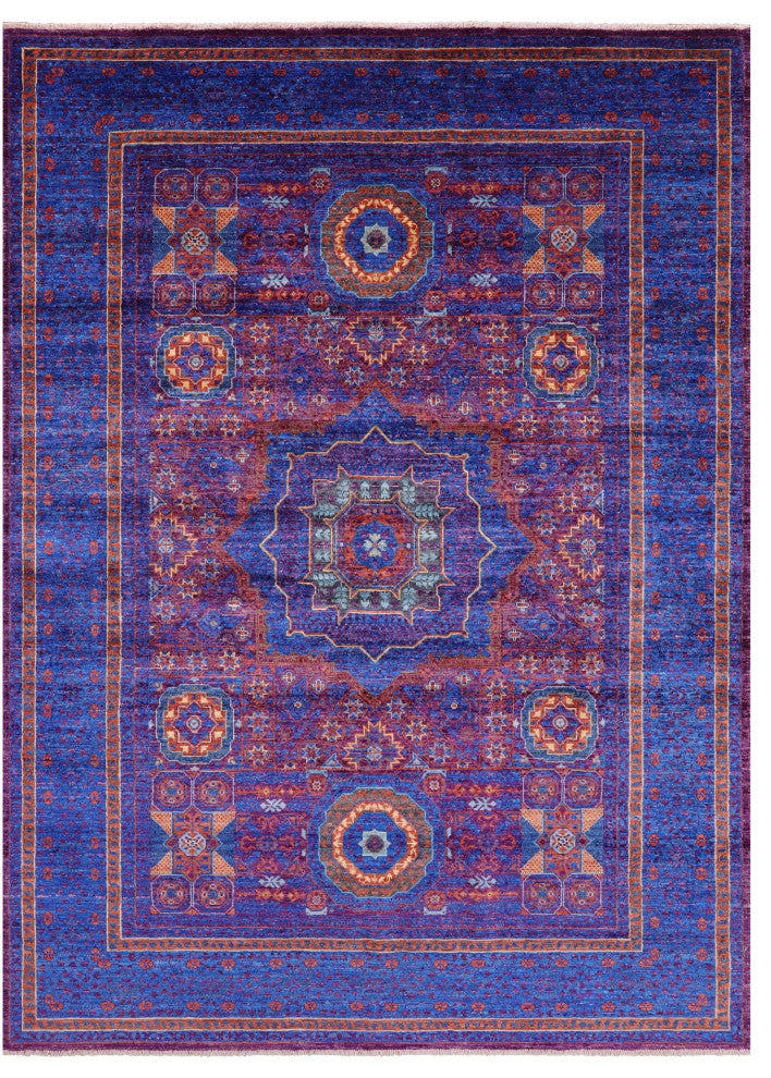 Mamluk Geometric Hand Knotted Wool Rug 5' 9" X 7' 11" - Q12268