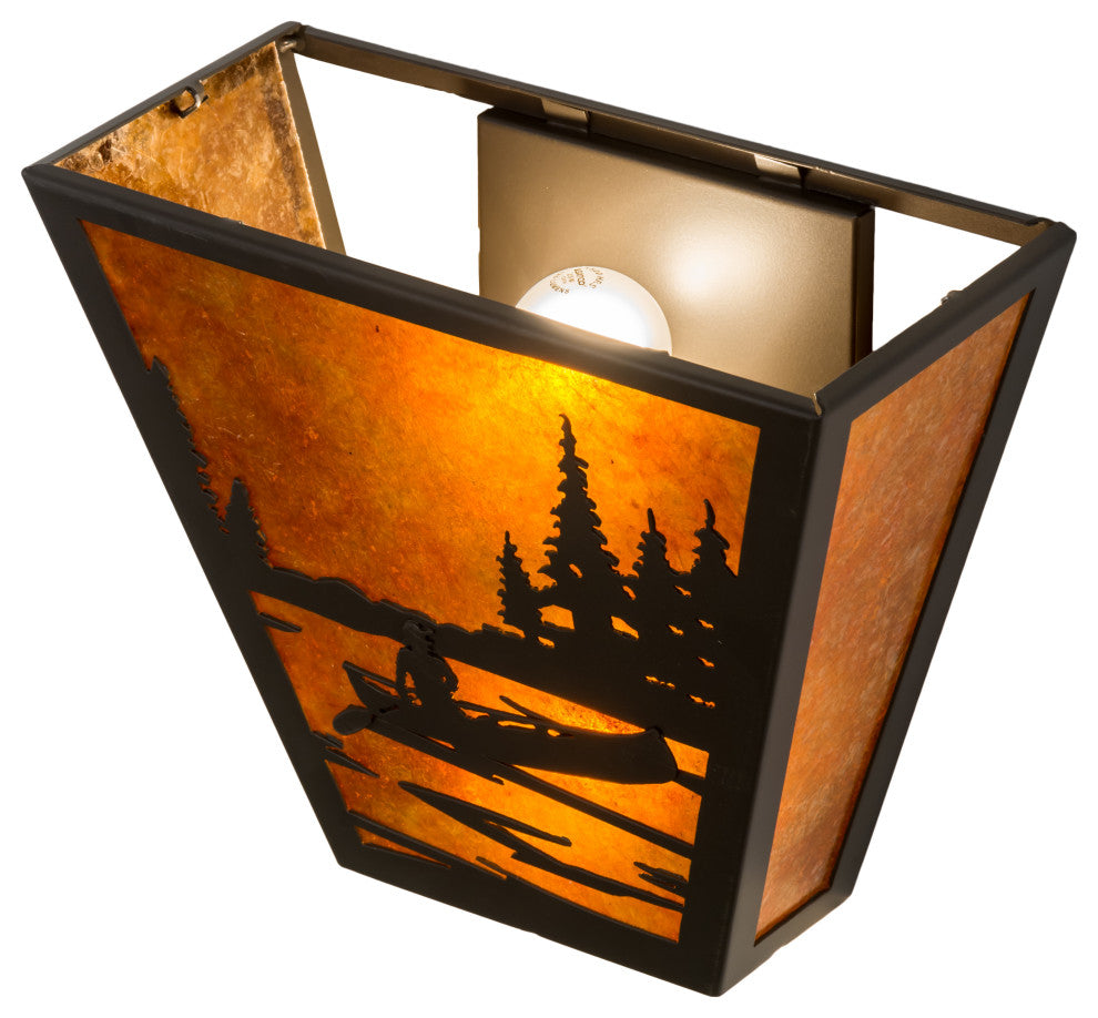 13W Canoe At Lake Wall Sconce