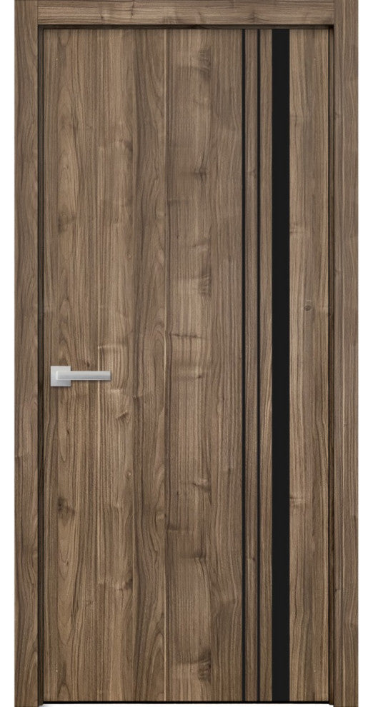 Solid French Door 24 x 84 | Planum 0011 Walnut with| Bathroom