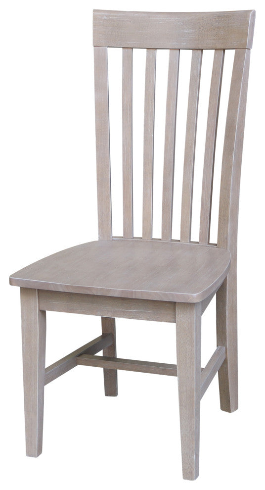 Set of Two Tall Mission Chairs, Washed Gray Taupe
