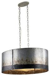 Cannery Six Light Pendant, Ombre Galvanized