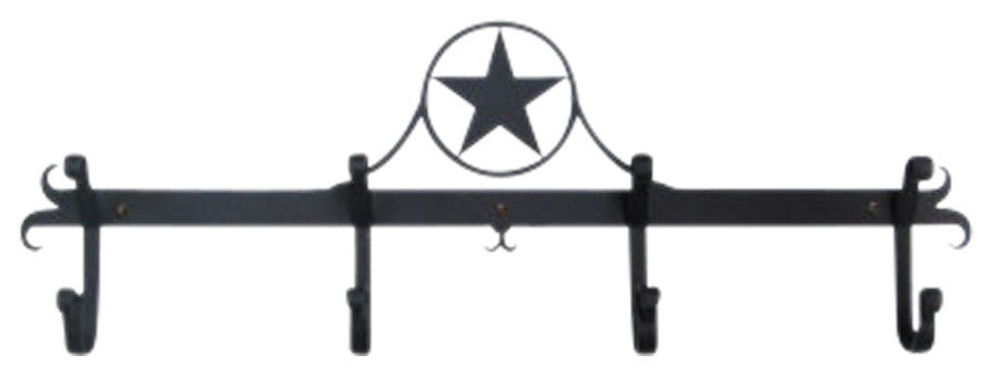 Coat Rack-4 Hooks, 24" x8 1/2" x2 1/2", Western Star