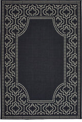 Oriental Weavers Marina Black/ Ivory Border Indoor/Outdoor Rug 8'6"X13'