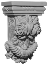5 1/4"W x 2 3/4"D x 8 1/8"H Rose Corbel