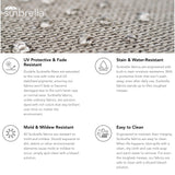 9' Round 360 Rotating Auto Tilt Umbrella, White, Sunbrella, Taupe