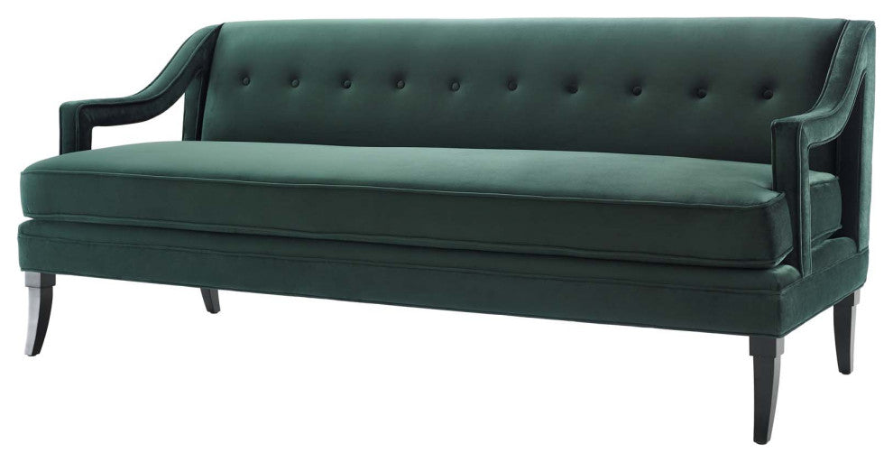 Sofa Armchair Set, Set of 2, Green, Velvet, Modern, Mid Century Hotel Lounge