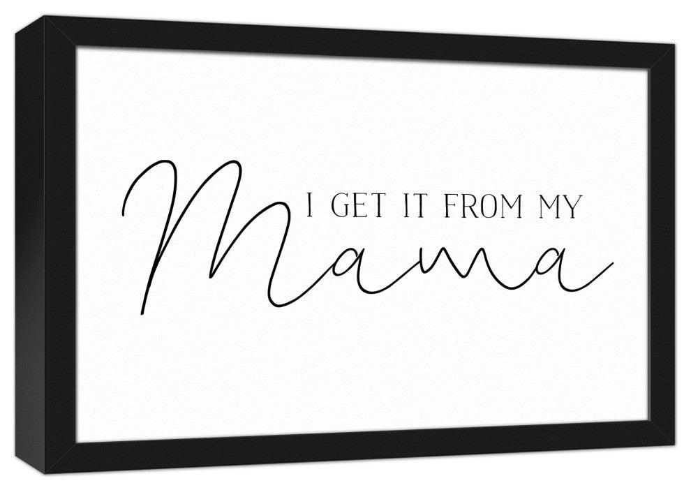 I Get it From My Mama 12x18 Black Framed Canvas
