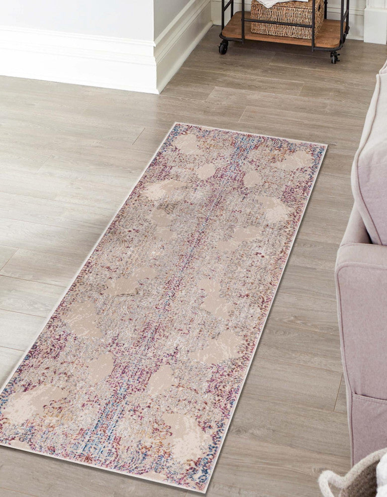 Unique Loom Babble Deepa Rug, Ivory, 2'x6' Runner