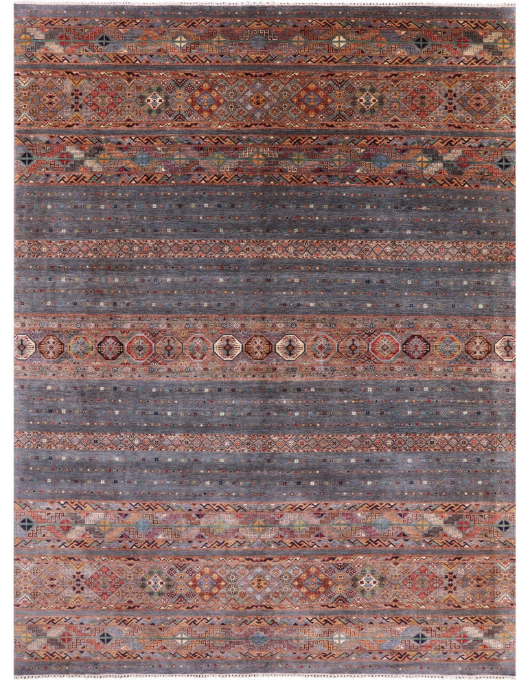 8' 11" X 12' 4" Super Kazak Khorjin Handmade Wool Rug - Q12568
