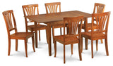 Mlav7-Sbr-W, 7-Piece Nook Dining Set, Small Table and 6 Chairs