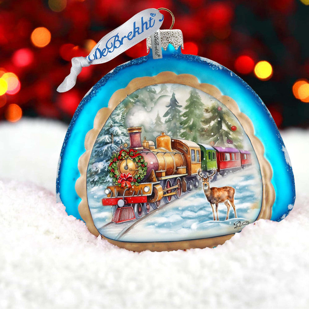 Polar Express Rainbow Glass Ornament Christmas Decor
