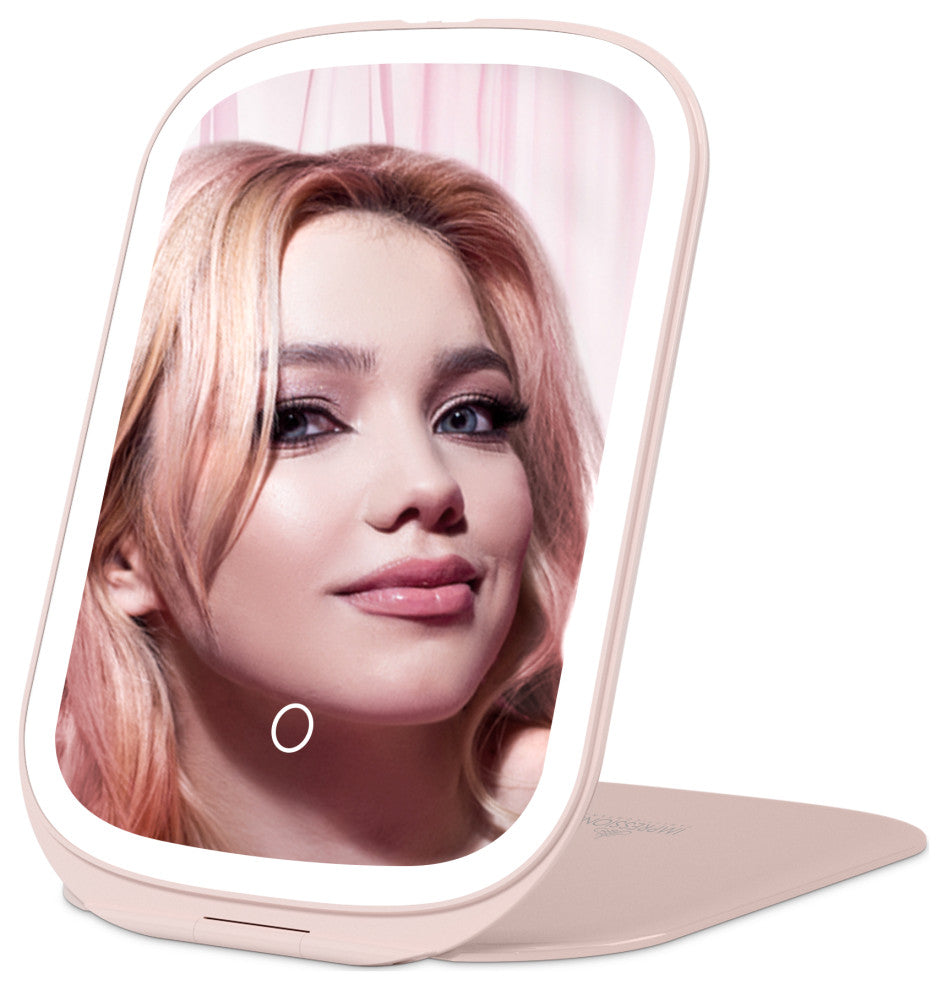 Lucent Compact Lighted Travel Makeup Mirror, Pink