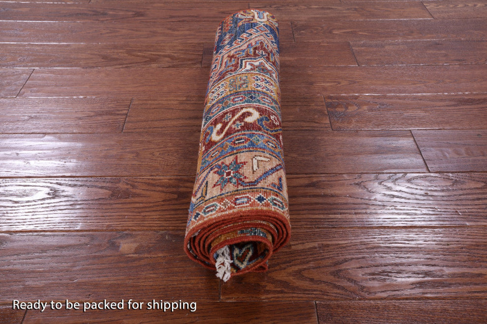 2' 1" X 5' 11" Runner Hand-Knotted Super Kazak Rug - Q12801