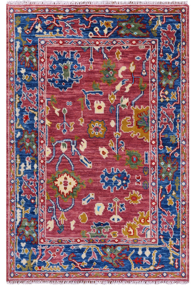 Handmade Turkish Oushak Wool Rug 4' 2" X 6' 3" - Q15888
