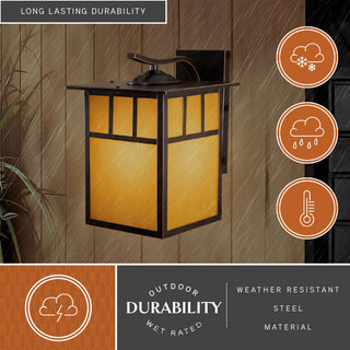 Mission 9" Outdoor Wall Light, Burnished Bronze