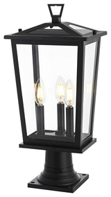 Home Living 9.45" Outdoor Post Light, Black