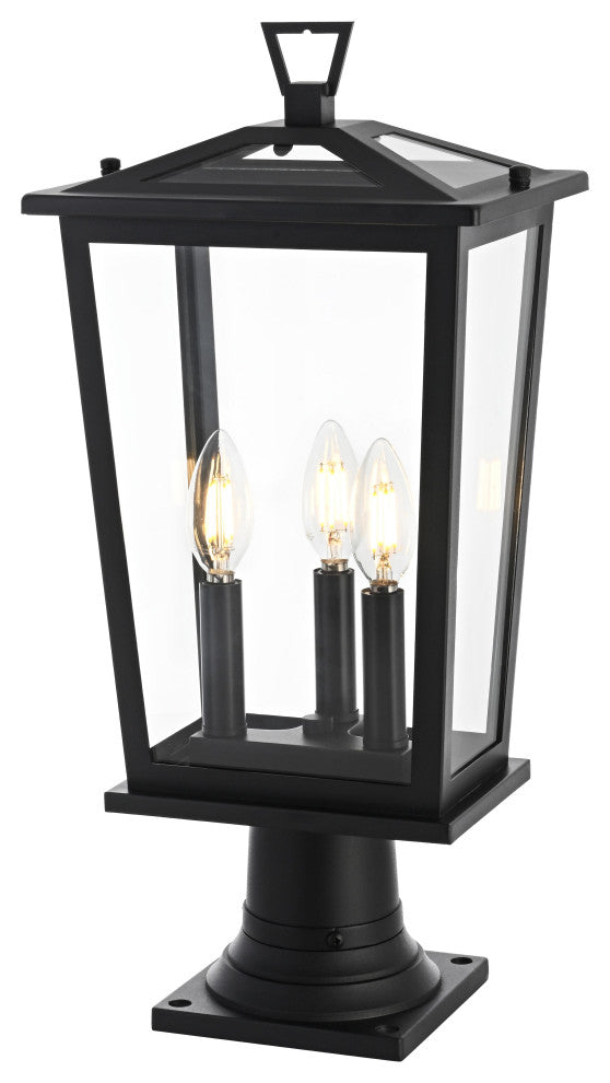 Home Living 9.45" Outdoor Post Light, Black