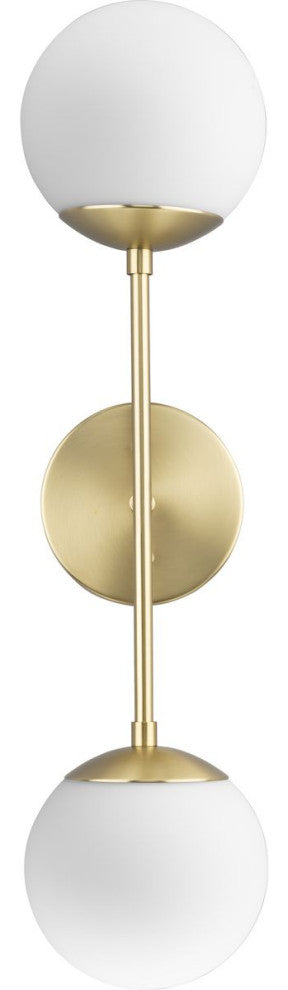 Haas Collection 2-Light Mid-Century Modern Wall Sconce, Brushed Bronze