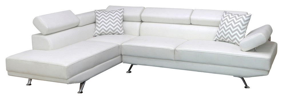 Kensley 2-Piece Sectional Sofa Set, White, Left-Facing