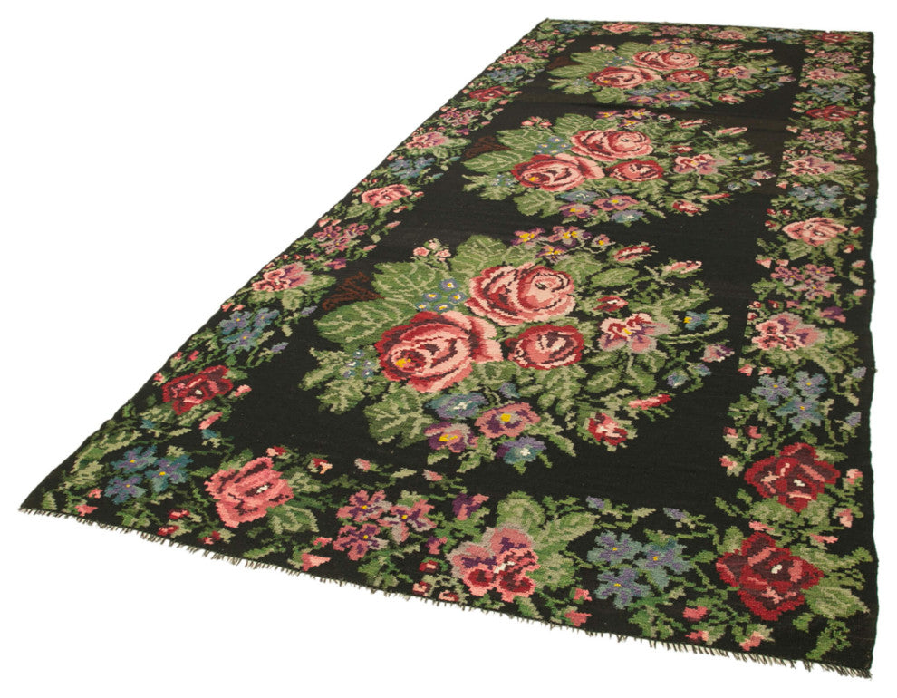 Rug N Carpet - Handmade Bessarabian 6' 5'' x 15' 5'' Vintage Floral Kilim Rug