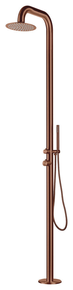 HEATGENE Stainless Steel Outdoor Shower with Handheld Showerhead, Rose Gold