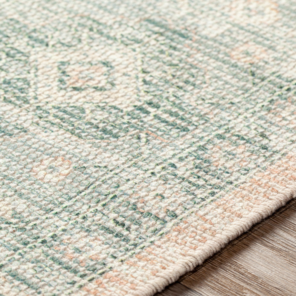 Surya Zainab ZAI-2310 6'x9' Rug, Camel/Cream/Sage/Dark Green/Lime/White