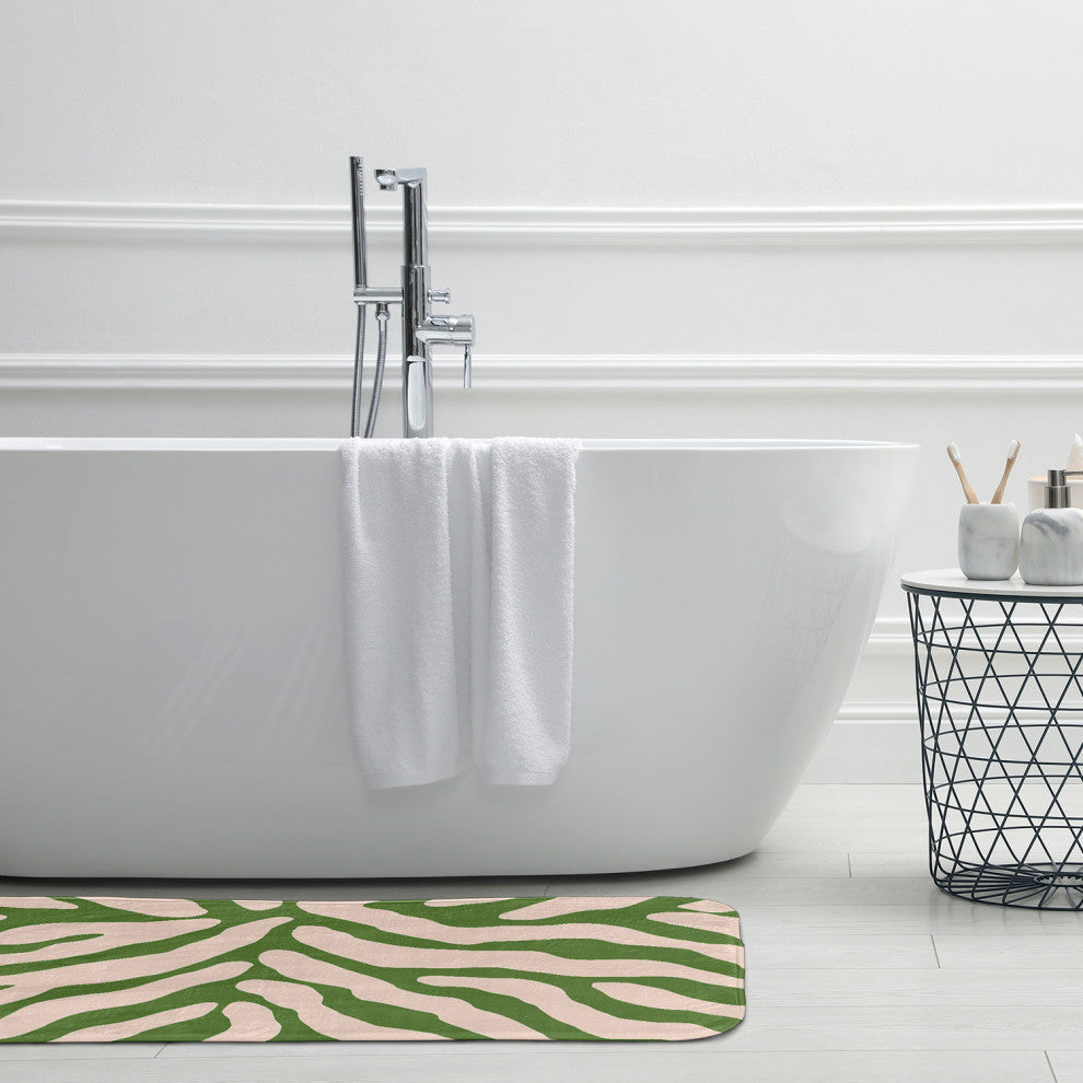 24" x 17" Animal Stripe Bathmat, Light Olive