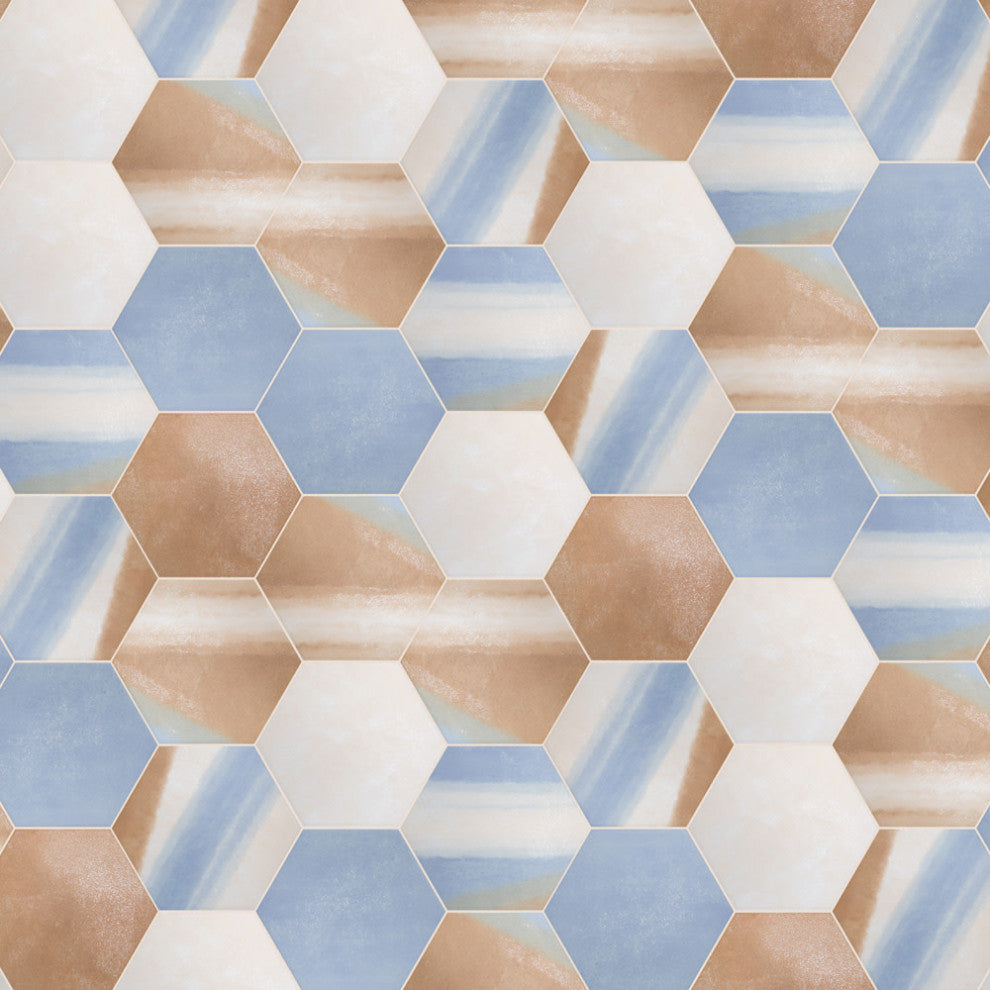 Zahara Hex Deco Mix Porcelain Floor and Wall Tile
