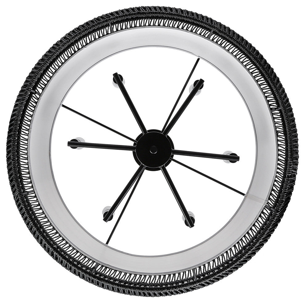 Golden Lighting 6805-6SF BLK Everly 6 Light 28"W Semi-Flush Drum - Matte Black