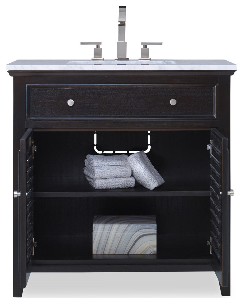 Ambella Home Collection - Louvered Sink Chest - Hand Rubbed Raven - 17590-110-32
