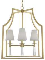 Crystorama 8864-AG, 4-Light Chandelier, Aged Brass