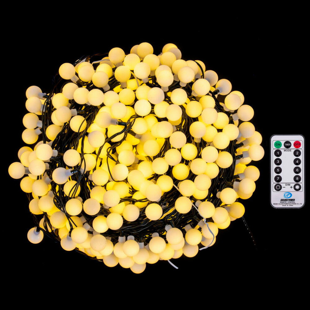 Vickerman 400 Light Warm White LED Indoor/Outdoor 8 Function Cherry Light Set