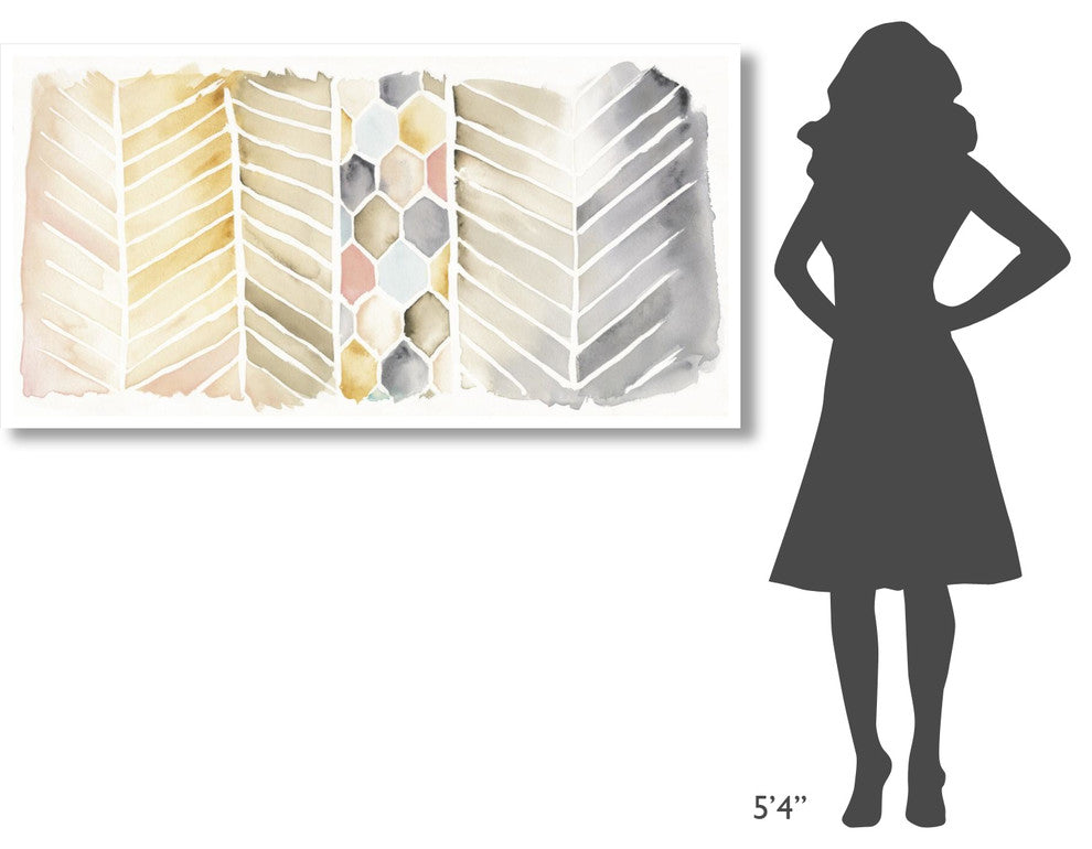 "Watercolor Chevron Crop" Digital Paper Print by Elyse DeNeige, 62"x32"