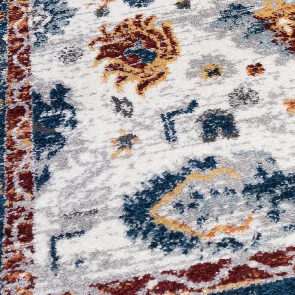 Alexandria Xyryl Power-Loomed Polypropylene Area Rug, Blue, 2' X 6'