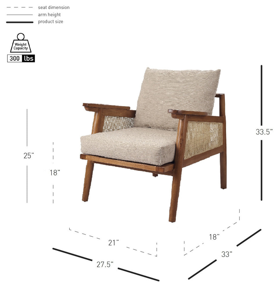 Teramo Rattan Accent Chair, Mid Brown