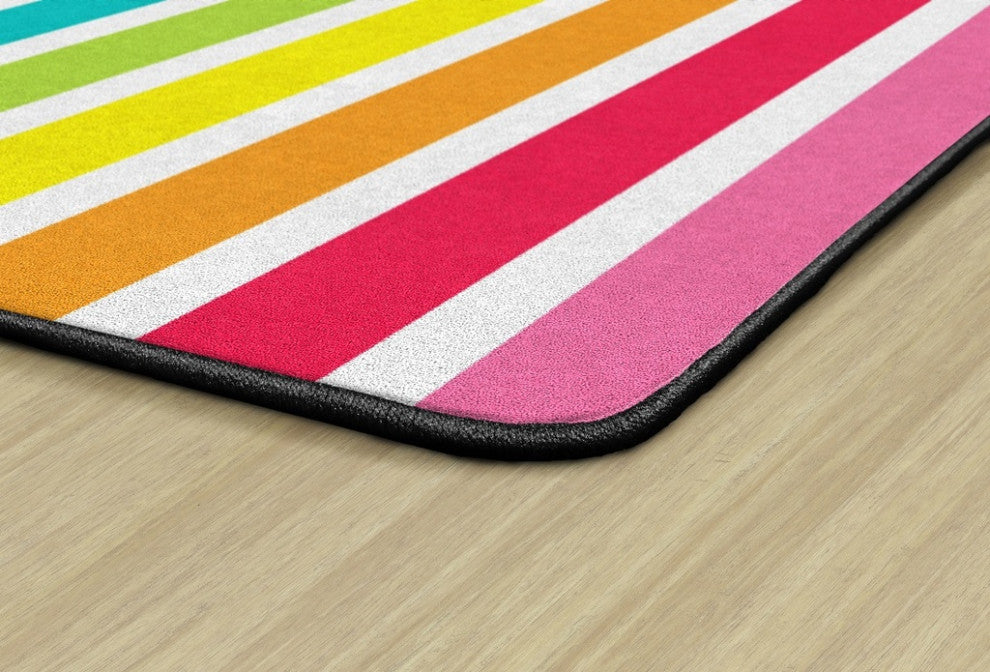 Flagship Carpets CA1995-28SG Hello Sunshine Bright Striped Rainbow