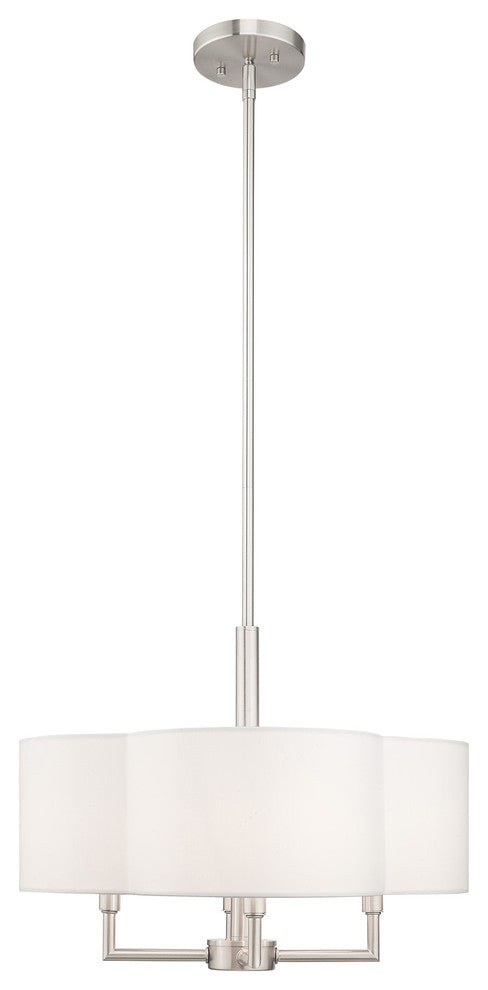 Livex Lighting Brushed Nickel 4-Light Pendant Chandelier