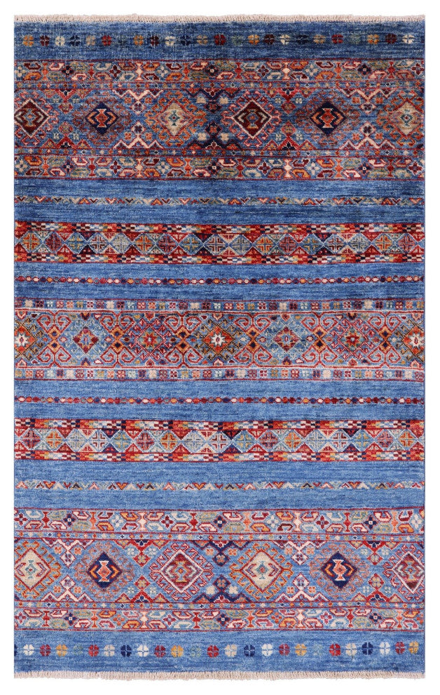 3' 3" X 5' 1" Tribal Khorjin Handmade Wool Rug Q8187