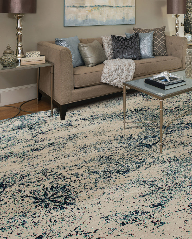 Karelia Cumulus Steel Blue 7'10" Round Area Rug