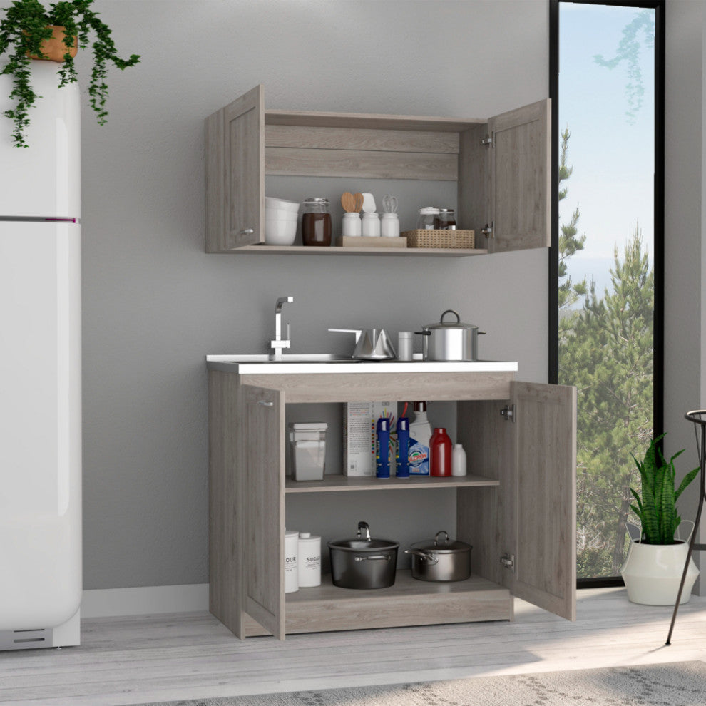 Cabinet Set Zeus, Kitchen, Light Gray
