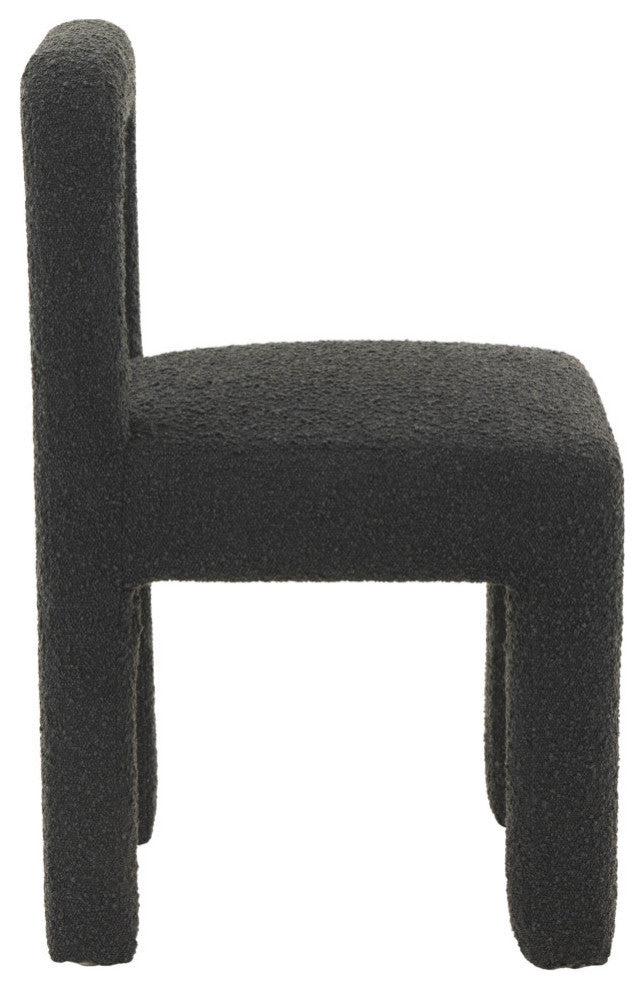 Hazel Boucle Dining Chair, Black