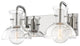 Riley 2-Light Bath-Light, Clear Glass, Finish: Polished Nickel