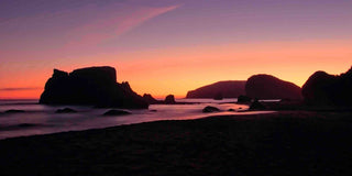 "Oregon Coast Silhouette" Painting Print on Canvas