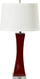 33" Tapered Column Ceramic & Acrylic Table Lamp, Red