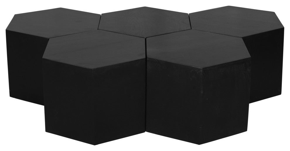 Eternal Modular Coffee Table, Black, 5 Piece