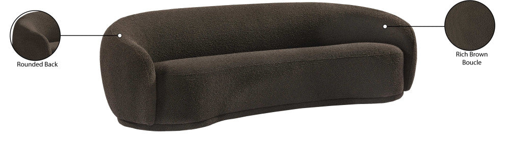Hyde Boucle Fabric Upholstered, Brown, Sofa
